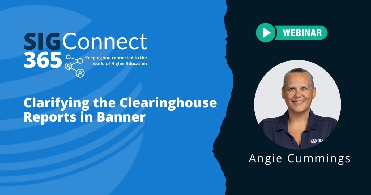 032625 Webinar Clarifying the Clearinghouse in Banner